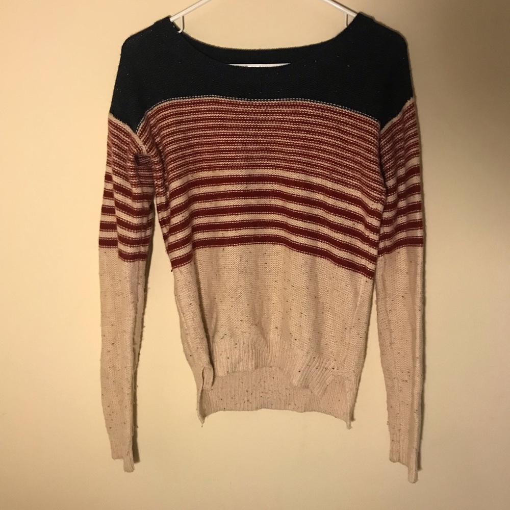 Perfect fall sweater with shoulder pad detail.